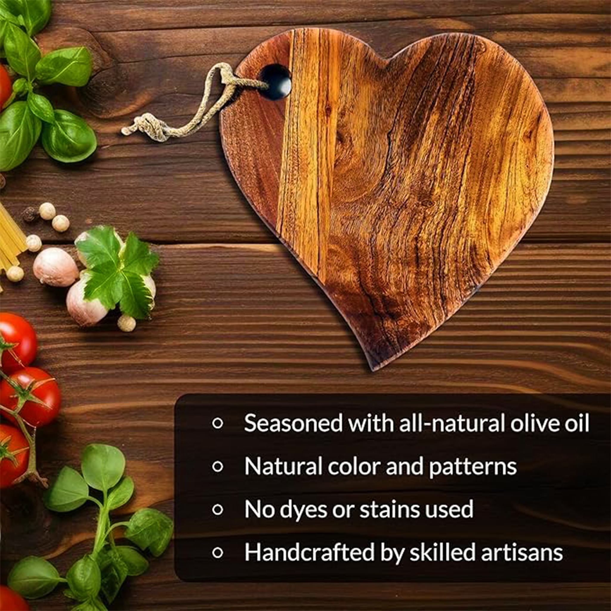 Heart Shaped Acacia Serving Tray Charcuterie Boards Elegant